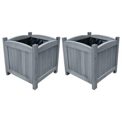 VidaXL Plantenbakken verhoogd 2 st 30x30x30 cm massief vurenhout