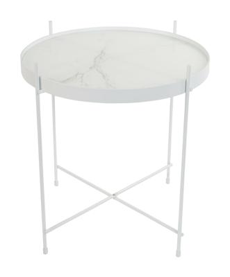 Zuiver Ronde Bijzettafel 'Cupid' Marmerlook, 43cm