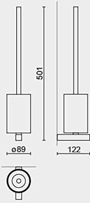 Zack Carvo Toiletborstelhouder - open - wandmontage - wit 40817