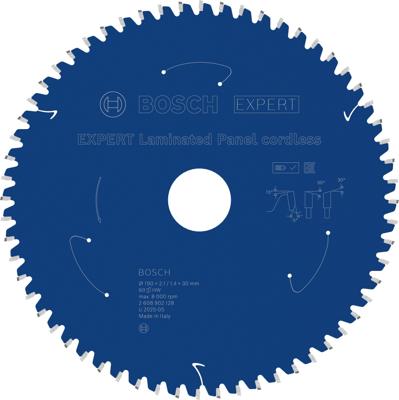 Bosch Accessoires EXPERT Laminated Panel cordless Cirkelzaagblad | 190 x 2,1/1,4 x 30 mm | T60 - 2608902128