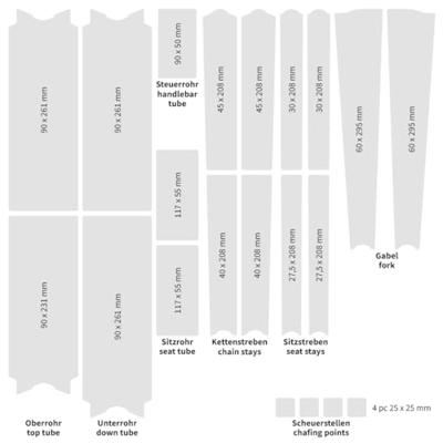 Unleazhed Unscratch - Frame protection film Gravelbike BPG01 Fragment black
