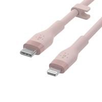Belkin BoostCharge Flex siliconen USB Type C/Lightning-kabel (2 m), MFi-gecertificeerde 20 W PD Power Delivery-snellaadkabel voor iPhone 14/14 Plus, 13, 12, Pro, Max, mini, SE, iPad en meer – Roze - thumbnail