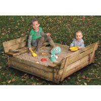 Zandbak vierkant met bankdeksel 120x120x30 cm - thumbnail