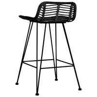 Barstoelen 2 st rattan zwart - thumbnail