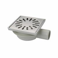 Doucheput Aquaberg ABS Vloerput RVS Rooster RVS Sierrand Zijuitlaat 50 mm 150x150 mm PPC Reukafsluiter Aquaberg - thumbnail