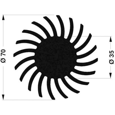 Fischer Elektronik 10021479 SK 571 10 SA LED-koellichaam 2.45 K/W (Ø x h) 70 mm x 10 mm