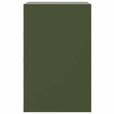 Nachtkastjes 2 st 34,5x39x62 cm staal olijfgroen