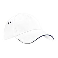Beechfield CB15C Ultimate 5 Panel Cap - Sandwich Peak - White/French Navy - One Size - thumbnail