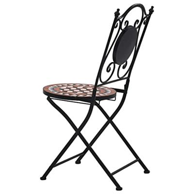 VidaXL Mozaïek klapstoelen, 2 stuks, bruin keramiek VidaXL Mozaïek klapstoelen, 2 stuks, bruin keramiek