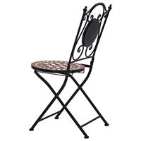 Bistrostoelen mozaek 2 st keramiek bruin - thumbnail