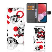 Telefoonhoesje met Naam Samsung Galaxy A13 (4G) Skull Red - thumbnail