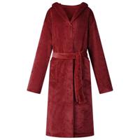 VidaXL Badjas hoodie bordeaux rood m flanel - thumbnail