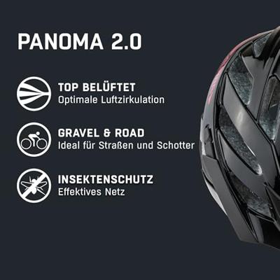 Alpina sports tour helm panoma 2.0 52-57 glans zwart/roze
