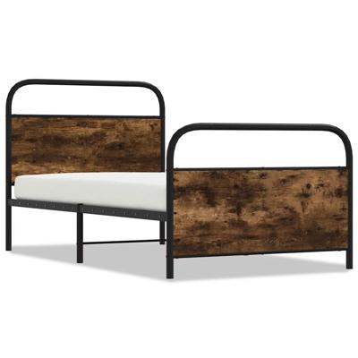 Bedframe zonder matras metaal gerookt eikenkleurig 137x190 cm - thumbnail
