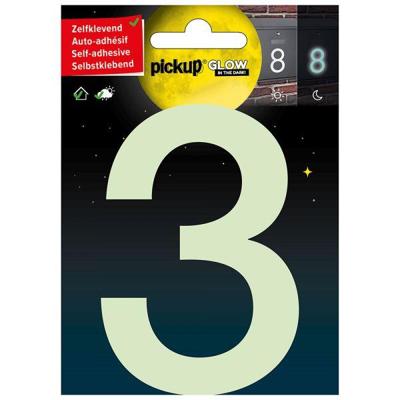 Glow in the dark Nummer 3 - 100 mm zelfklevend. Glow in the dark Nummer 3 - 100 mm zelfklevend.