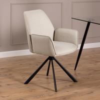 Bendt Draaibare Eetkamerstoel 'Dantrell' kleur Beige - thumbnail