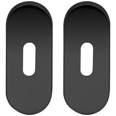 Sleutelrozet paar zwart ovaal rozet Sleutelrozet paar zwart ovaal rozet