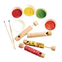 Colorations versier je eigen houten schuiffluitje, 12st - thumbnail