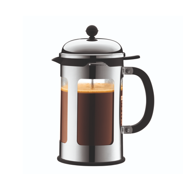 Bodum Chambord Zwart, Roestvrijstaal, Transparant