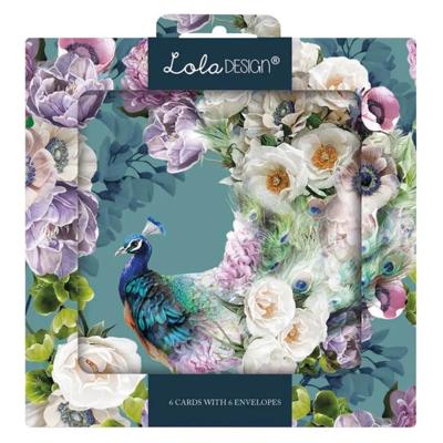 Kaartenmapje Lola Everyday Peacock, 6 Stuks met Enveloppen