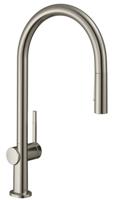 Hansgrohe Talis 1-gr keukenmkr 210 met uitttrekbare vuistdouche rvs-look 72800800 - thumbnail