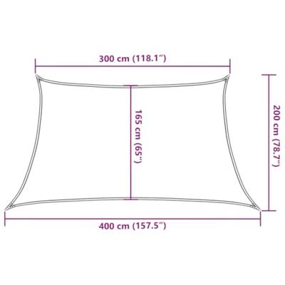VidaXL Zonnezeil 160 g/m² 3/4x2 m hdpe crèmekleurig - thumbnail