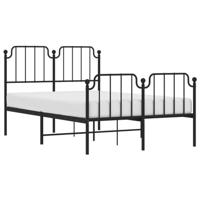 Bedframe met hoofd- en voeteneindemetaal zwart 120x200 cm - thumbnail