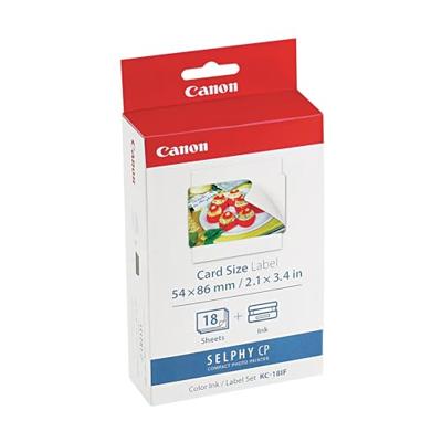 Canon KC-18IF-kleureninkt + 54 x 86 mm stickerpapier, 18 vel Inkt Canon KC-18IF-kleureninkt + 54 x 86 mm stickerpapier, 18 vel Inkt
