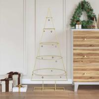 Metalen kerstboom met standaard Goud 125 cm Poedergecoat staal - thumbnail