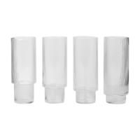 Ferm Living Ripple Longdrinkglazen, set van 4 stuks - Transparant - thumbnail