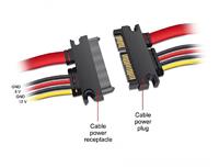 Delock 84362 Verlengkabel SATA 6 Gb/s 22-polige stekker > SATA 22-polige bus (5 V + 12 V) 20cm - thumbnail