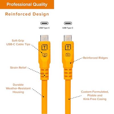 Tether Tools TetherPro Optima 10G USB-C, 6' (1.8m), straight orange