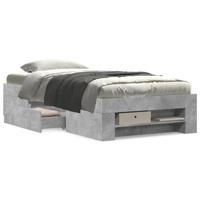 Bedframe bewerkt hout betongrijs 90x190 cm - thumbnail