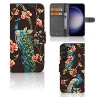 Samsung Galaxy S23 Plus | Telefoonhoesje | Met pasjeshouder | Pauw met Bloemen - thumbnail
