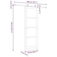 Schuifdeur met Hardware Set 'ORKDAL'Massief Hout & Glas - thumbnail
