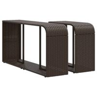 11-delige Loungeset met kussens poly rattan bruin - thumbnail