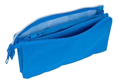 Pennenetui met 3 vakken R. C. Deportivo de La Coruña Blauw 22 x 12 x 3 cm