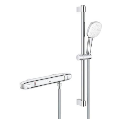 GROHE Grohtherm 1000 Doucheset - thermostatische douchekraan - HOH=15cm - met glijstangset - 60cm - vierkante handdouche - 2 straalsoorten - gladde doucheslang - chroom 34819005 GROHE Grohtherm 1000 Doucheset - thermostatische douchekraan - HOH=15cm - met glijstangset - 60cm - vierkante handdouche - 2 straalsoorten - gladde doucheslang - chroom 34819005