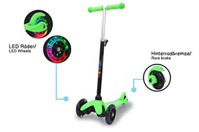 Jamara KickLight Scooter groen