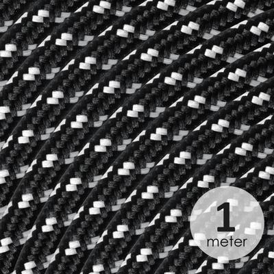 Strijkijzersnoer 3-aderig per meter zwart/wit