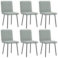 Eetkamerstoelen 6 st fluweel lichtgrijs - thumbnail