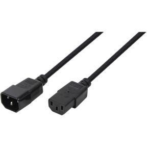 S-Conn Apparaat (koud) Aansluitkabel [1x Apparaatstekker, male C14 - 1x Apparaatstekker, female C13 10A] 1.80 m Zwart