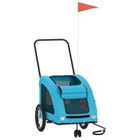 Hondenfietstrailer oxford stof en ijzer blauw - thumbnail