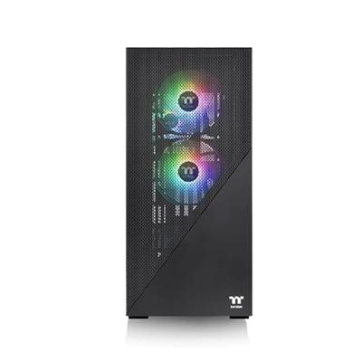 Thermaltake CA-1S4-00M1WN-00 Midi-tower PC-behuizing Zwart 3 voorgeïnstalleerde LED-ventilators, LCS-compatibel, Zijvenster, Geschikt voor DIY-waterkoeling,