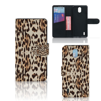 Nokia 1.3 Telefoonhoesje met Pasjes Leopard Nokia 1.3 Telefoonhoesje met Pasjes Leopard