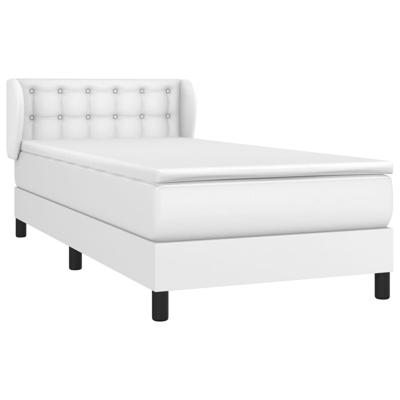 Boxspring met matras kunstleer wit 100x200 cm - thumbnail