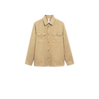 Mango Man regular fit overhemd lichtbeige