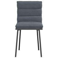 Eetkamerstoelen 4 st fluweel donkergrijs - thumbnail