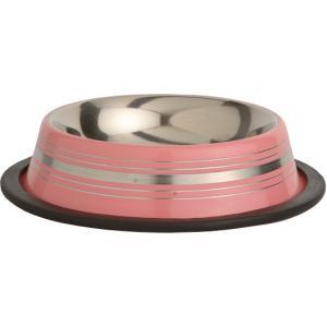 Stripes RVS eet- en drinkbakje - Roze Stripes RVS eet- en drinkbakje - Roze