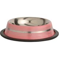 Stripes RVS eet- en drinkbakje - Roze - thumbnail